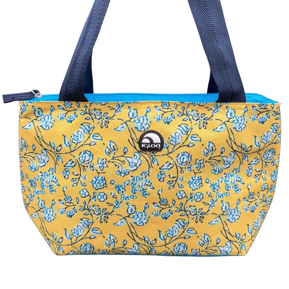 Igloo Yellow and Blue Floral Insulated Lunch Tote Cooler Bag